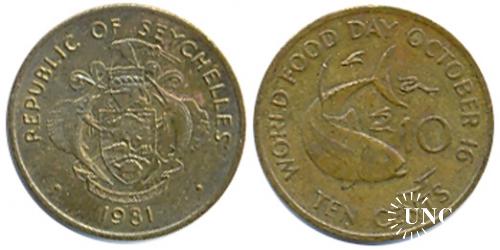 10 центів Ø21,0 мм. Brass, 3,25 г.