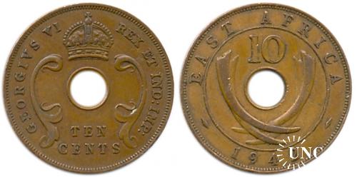 10 центов Ø30,5 мм. Bronze, 10,75 г.