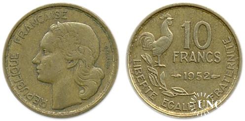 10 франков Ø20,0 мм. Al-Bronze, 3,00 г.