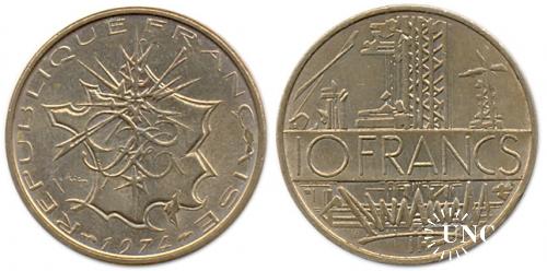 10 франков Ø26,0 мм. Cu-Ni, 10,00 г.