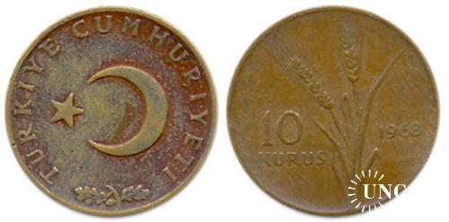 10 куруш Ø21,3 мм. Bronze, 4,00 г.