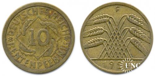 10 рентенпфенніг Ø21,0 мм. Al-Bronze, 4,00 г.