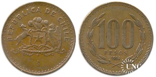 100 песо Ø26,8 мм. Al-Bronze, 9,0 г.