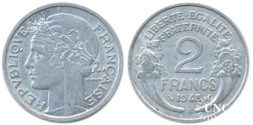 2 франка Ø27,0 мм. Al, 2,20 г.
