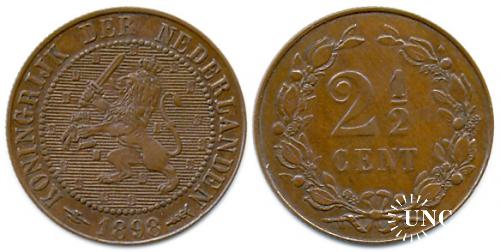 2 и 1/2 цента Ø23,5 мм. Cu, 4,00 г.