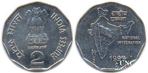 2 рупии Ø25,0 мм. Cu-Ni, 5,0 г.
