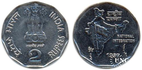 2 рупии Ø26,0 мм. Cu-Ni, 5,0 г.