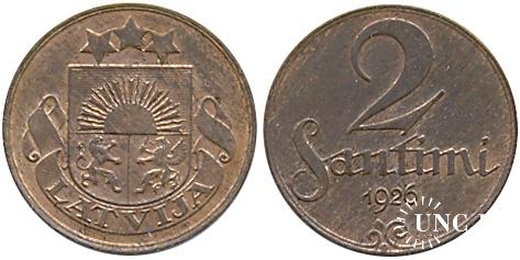 2 сантима Ø19,9 мм. Bronze, 2,00 г.
