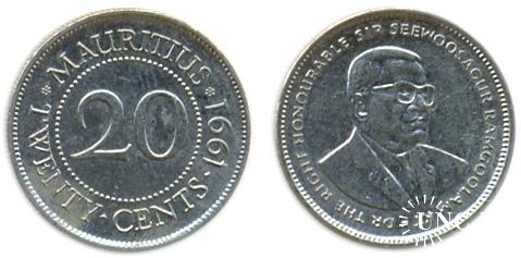 20 центів Ø19,0 мм. Fe/Ni, 3,00 г.