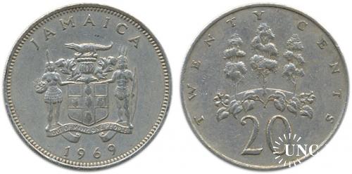 20 центів Ø28,5 мм. Cu-Ni, 11,30 г.