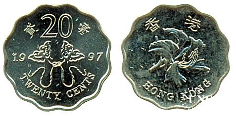 20 центов Ø19,0 мм. Ni-Brass, 2,60 г.