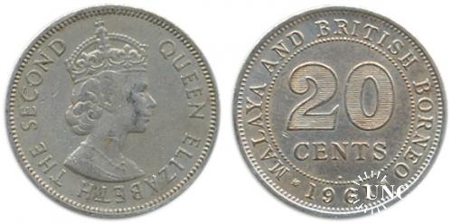 20 центов Ø23,51 мм. Cu-Ni, 5,68 г.