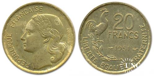 20 франков Ø23,0 мм. Al-Bronze, 4,00 г.