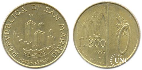200 лир Ø24,0 мм. Al-Bronze, 5,00 г.