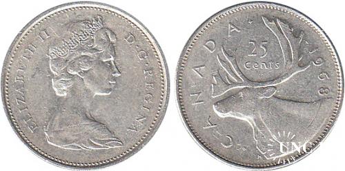 25 центів Ø23,0 мм. Ag-800, 5,83 г.