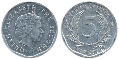 5 центів Ø23,0 мм. Al, 1,8 г.