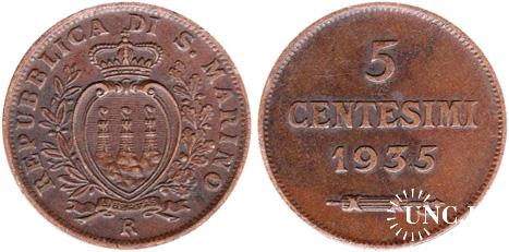 5 чентезимо Ø19,5 мм. Bronze, 3,25 г.