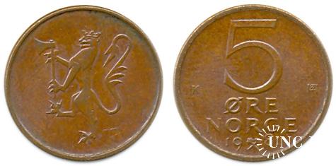 5 эре Ø19,0 мм. Bronze, 3,00 г.