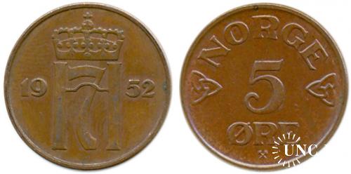 5 эре Ø27,0 мм. Bronze, 8,00 г.