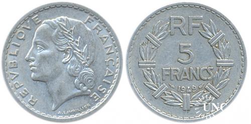 5 франков Ø31,5 мм. Al, 3,50 г.