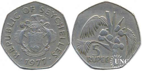 5 рупій Ø30,0 мм. Cu-Ni, 13,50 г.