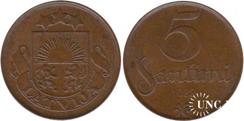 5 сантим Ø22,0 мм. Bronze, 3,00 г.