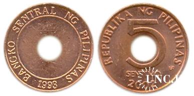 5 сентаво Ø15,4 мм. Fe(Cu), 1,9 г.