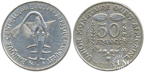 50 франков Ø22,0 мм. Cu-Ni, 5,09 г.