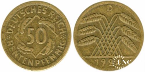 50 рентенпфенніг Ø24,0 мм. Al-Bronze, 5,0 г.