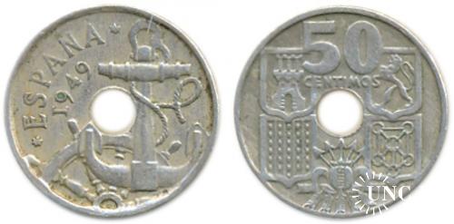 50 сентаво Ø21,0 мм. Cu-Ni, 4,05 г.
