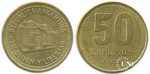 50 сентаво Ø25,0 мм. Brass, 5,85 г.