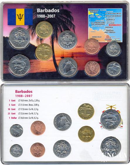 Набір монет: 1 долар, 25, 10, 5, 1 цент (х2)