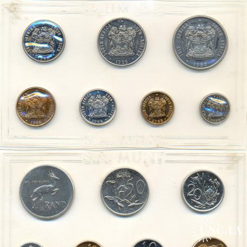 Набір монет: 1 ранд, 50, 20, 10, 5, 2, 1 цент