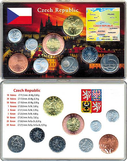 Набір монет: 50, 20, 10, 5, 2, 1 крона, 50, 20, 10 галеров
