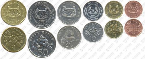 Підборка монет: 1 долар, 50, 20, 10, 5, 1 цент