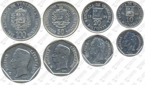 Підборка монет: 100, 50, 20, 10 болівар