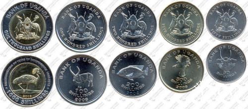 Підборка монет: 1000, 500, 200, 100, 50 шилінгів