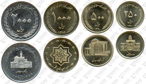 Підборка монет: 2000, 1000, 500, 250 риал