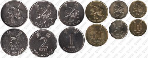 Підборка монет: 5, 2, 1 доллар, 50, 20, 10 центов