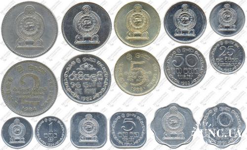 Підборка монет: 5, 2, 1 рупія, 50, 25, 10, 5, 1 пайса