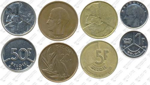 Підборка монет: 50, 20, 5, 1 франк