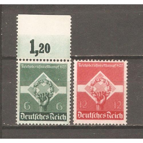 1935 Третий Рейх, Германия (Mi. 571 x - 572 x, серия, CV $30, MNH)