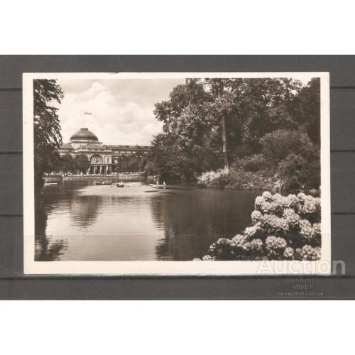 Рейх, карточка,1942 год Всемирный курортный город Висбаден Курхаус, вид на сад