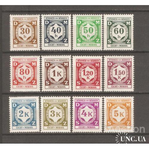 Рейх,Официальные марки Богемии и Моравии 1941 года (серия, MNH / MLH)