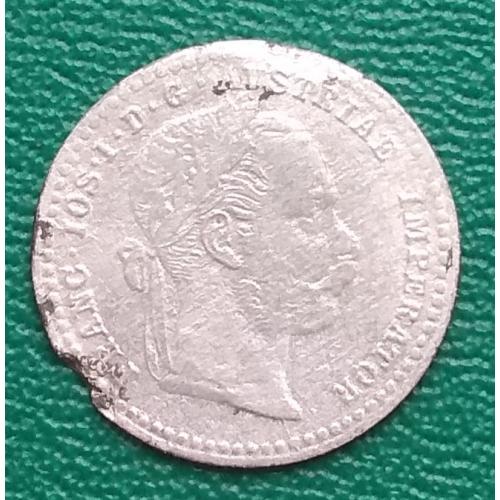 Австрия 10 крейцеров, 1870 г, серебро