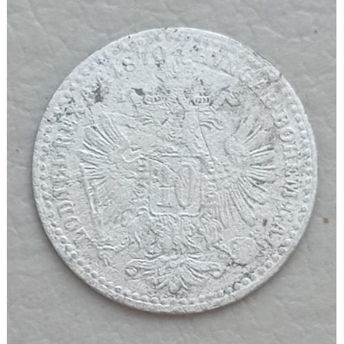 Австрия 10 крейцеров, 1870 г, серебро