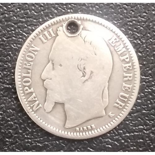 Франция 1 франк, 1867г "K", серебро