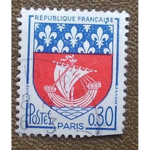 Франция 1965 г - Герб Парижа, гаш