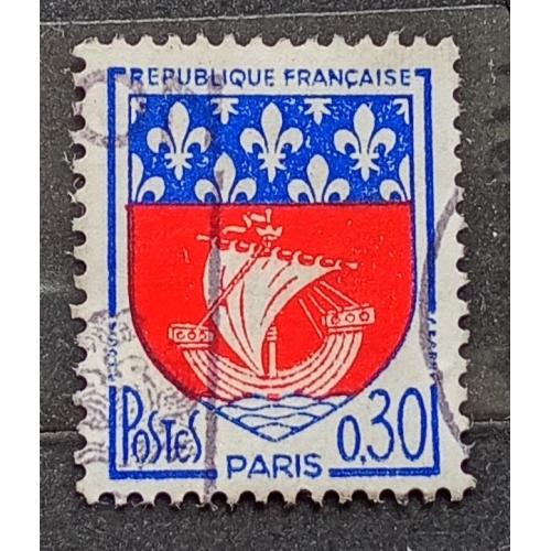 Франция 1965 г - герб Парижа, гаш
