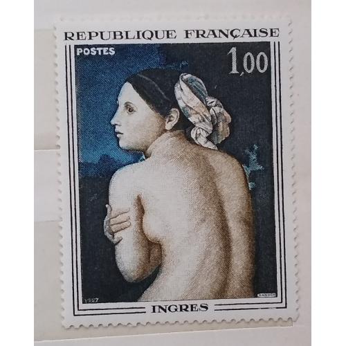 Франция 1967 г - Доминик Энгр (1780-1867) «Купальщица», негаш